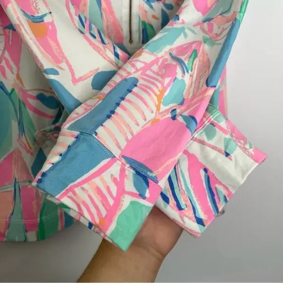 Lily Pulitzer Skipper Pullover Out To Sea quarter zip athletic jacket Medium - Picture 6 of 11